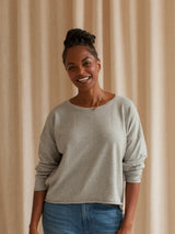 Rolled Hem Long Sleeve- Grey
