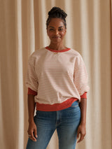 Boston Stripe Sweatshirt - Red