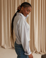 Wren Striped Button Down- Blue