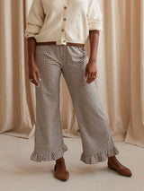 Jenny Gingham Pants- Brown