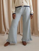 Jenny Gingham Pants- Blue