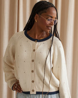 Cammy Pointelle Cardigan - Navy