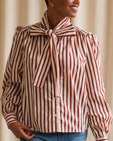 Mabel Bow Blouse - Burgundy