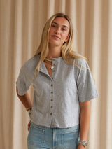 Katie Button Top - Grey