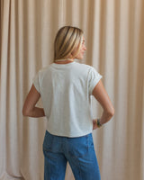 Ava Cuffed Tee- Gray