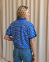 Camila Stripe Polo - Blue