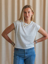 Kaya Striped Tee- Gray