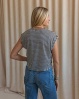 Kaya Striped Tee- Black