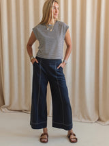 Riviera Linen Pant - Navy