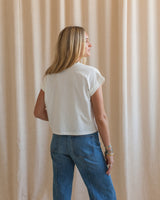 Ava Cuffed Tee- White