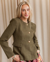 Sloane Tweed Blazer - Olive