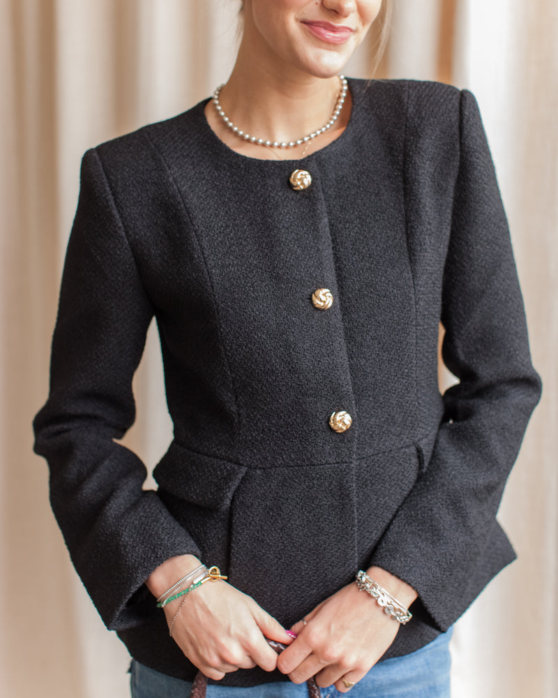 Sloane Tweed Blazer - Black