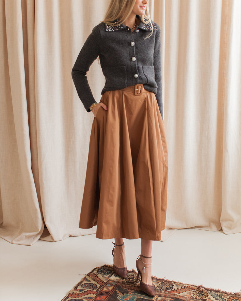 Madison Midi Skirt - Camel