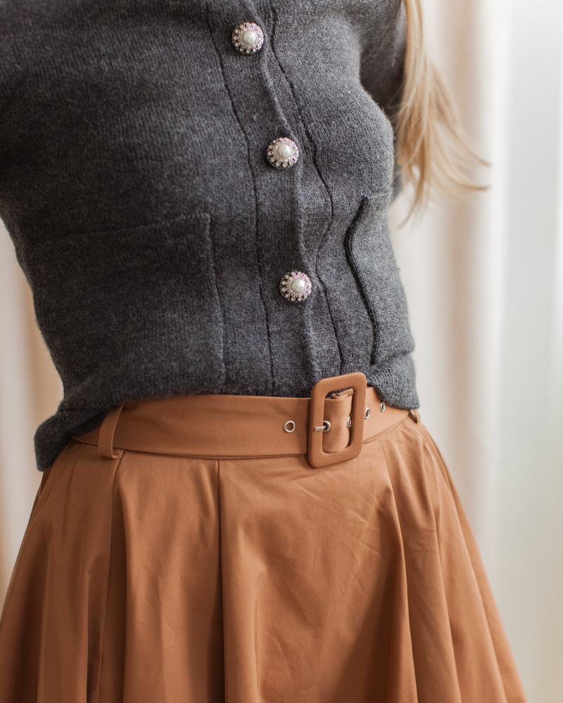 Madison Midi Skirt - Camel