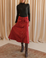 Berry Faux Suede Skirt