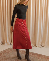 Berry Faux Suede Skirt