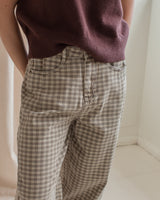 Checked Barrel Pants