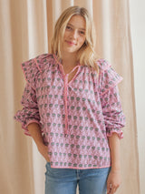 Fuschia Blooms Blouse