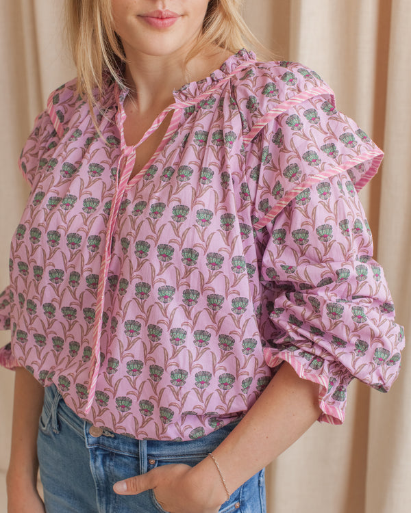 Fuschia Blooms Blouse
