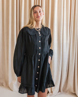 Black Pintuck Mini Dress