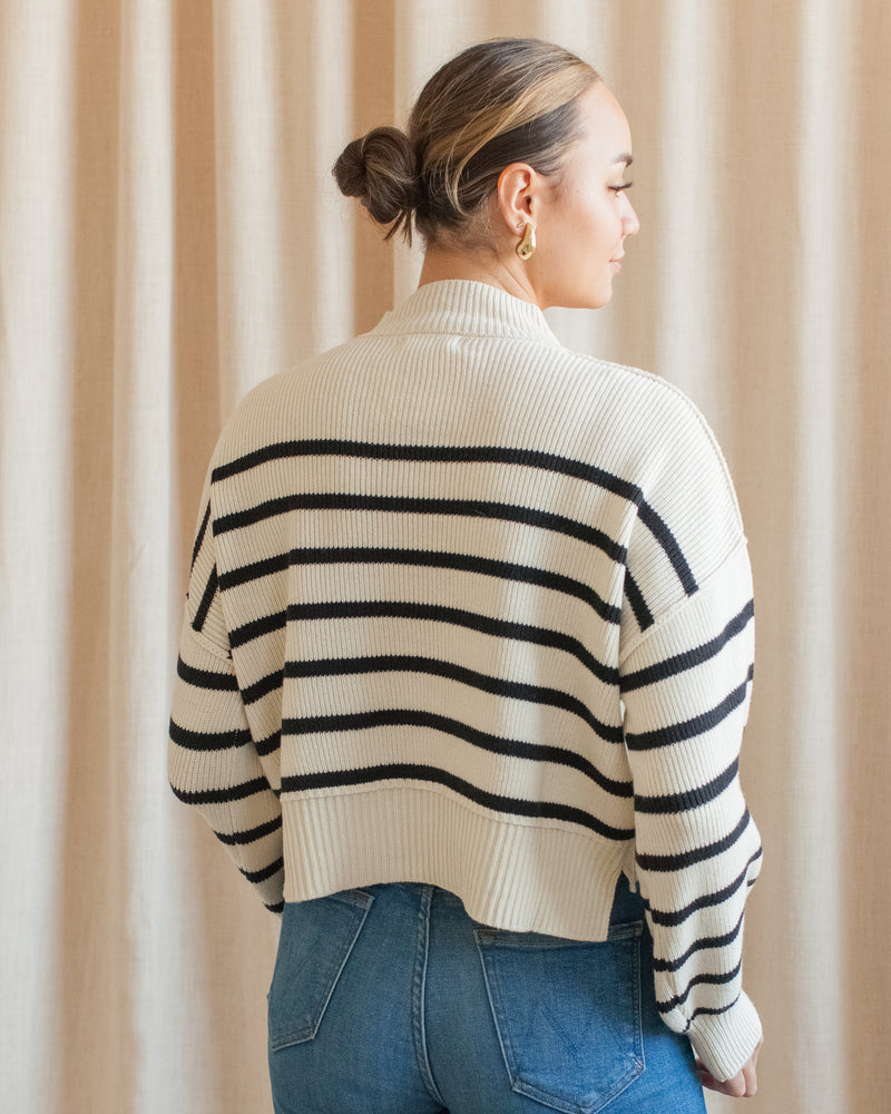 Julian Stripe Sweater - Ivory