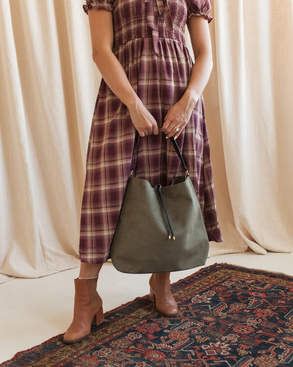 Harper Suede Bag - Olive