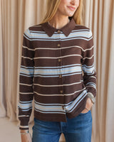 Parker Polo Cardigan- Chocolate