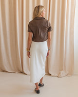 Coastal Belted Midi Skirt