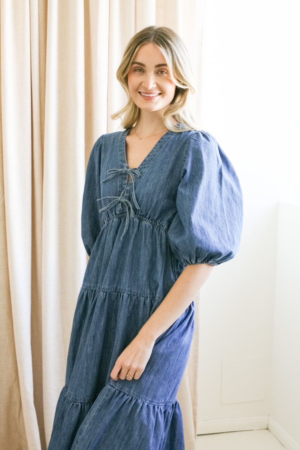 harper denim mini dress Harper Denimwood Dress L
