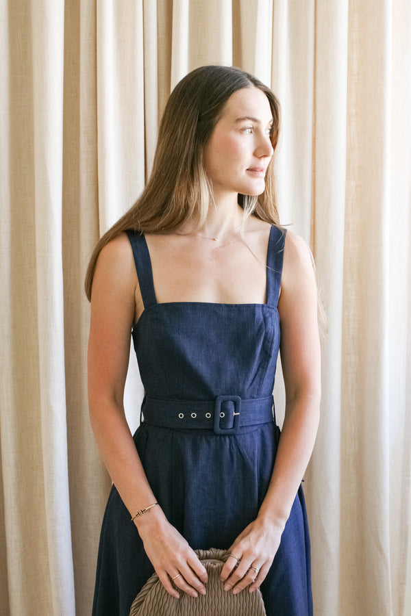 Bethany Belted Midi Dress