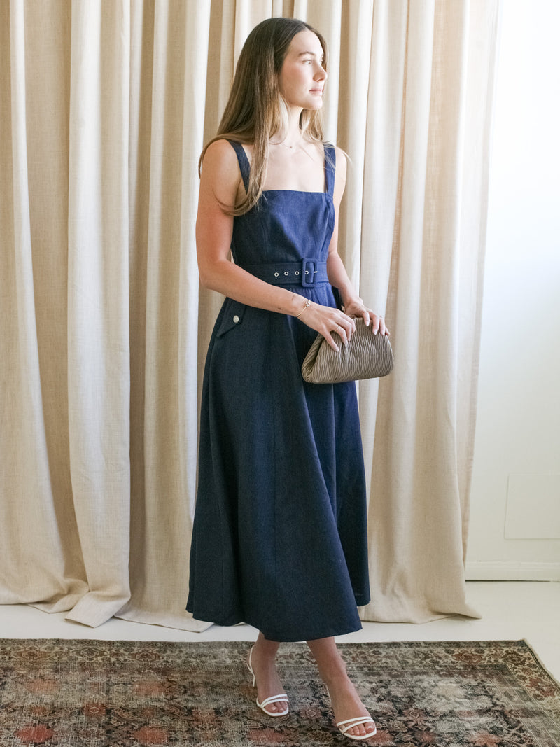 Bethany Belted Midi Dress