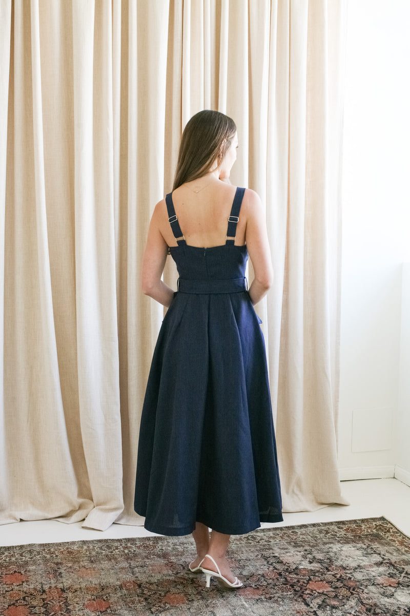 Bethany Belted Midi Dress