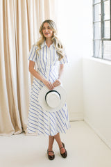 Contrast Stripe Midi Dress