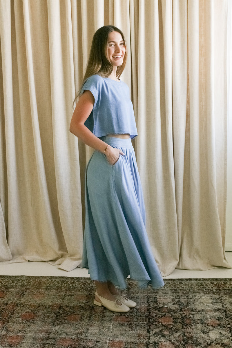 Tess Chambray Boxy Top