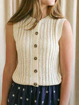 Randi Sleeveless Knit Top- Cream