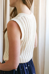 Randi Sleeveless Knit Top- Cream