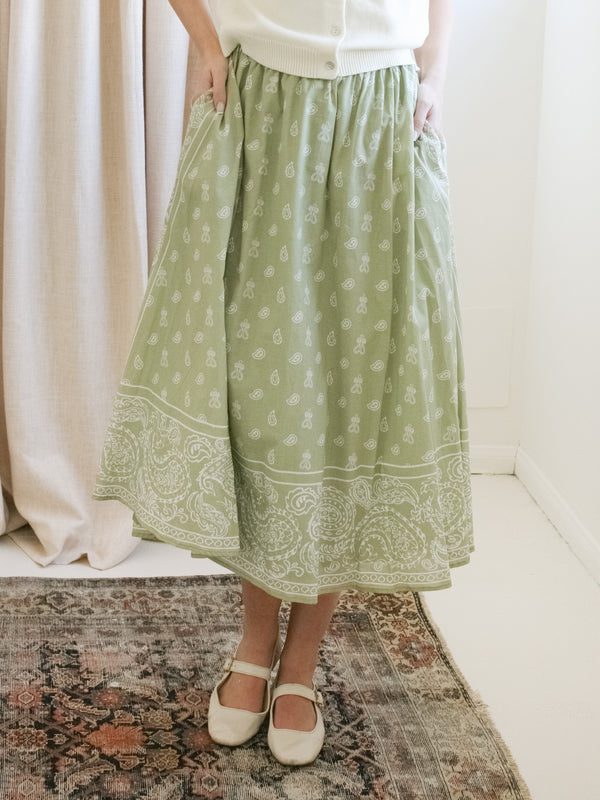 Paisley Midi Skirt