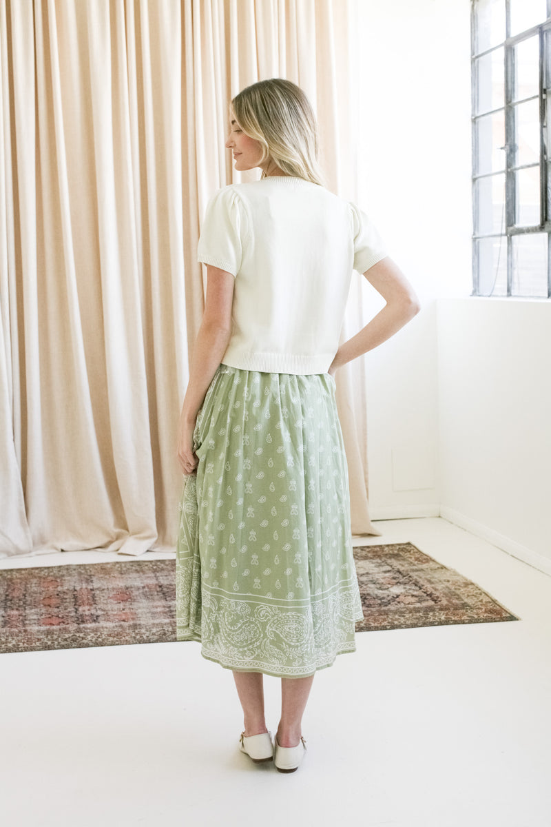 Paisley Midi Skirt