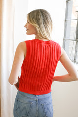 Randi Sleeveless Knit- Red