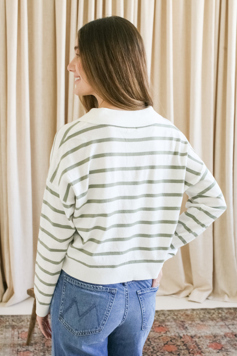 Sydney Stripe Polo - Olive