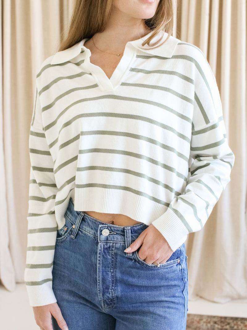 Sydney Stripe Polo - Olive
