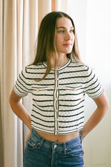 Chelsea Striped Crochet Cardigan