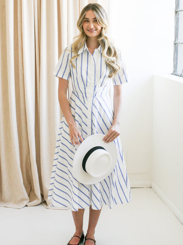 Contrast Stripe Midi Dress