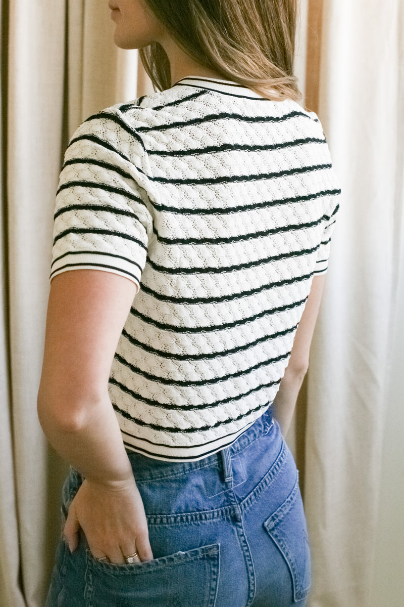 Chelsea Striped Crochet Cardigan