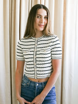Chelsea Striped Crochet Cardigan