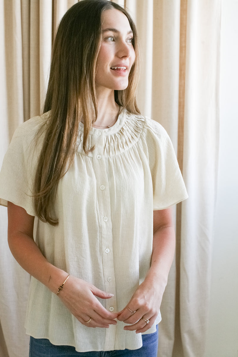 Pintuck Yoke Blouse