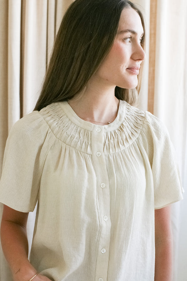 Pintuck Yoke Blouse