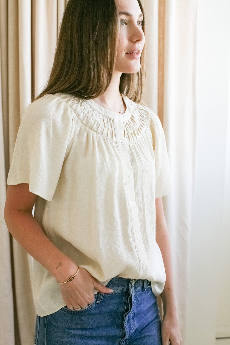 Pintuck Yoke Blouse