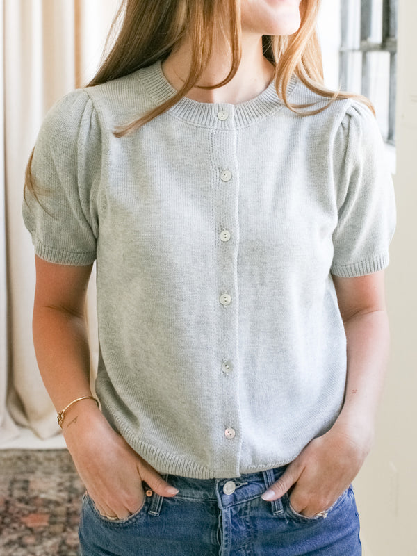 Sophia Knit Cardigan - Heather Grey