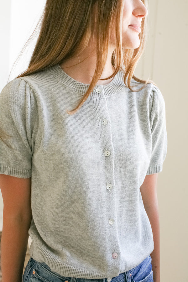 Sophia Knit Cardigan - Heather Grey